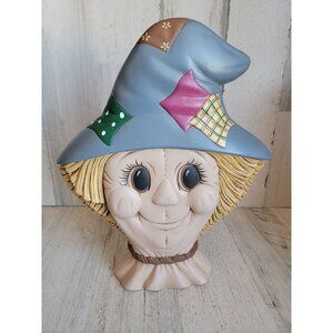 Party 1993 scarecrow ceramic head fall Halloween unique home decor